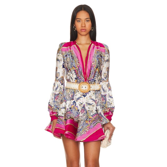 Bronx and Banco Vibrant Pink and Patterned Mini Dress - Picture 1 of 8